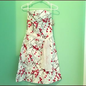 LULY K NYC Cherry Blossom strapless dress medium